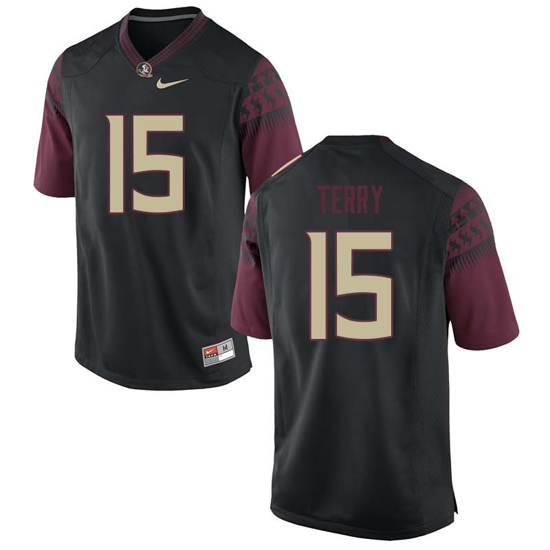 Men #15 Tamorrion Terry Florida State Seminoles College Football Jerseys Sale-Black